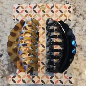 Brown and Black Hair Claw Clips